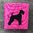 Taschentasche mit Airedale Terrier Gr. S - Pink/ Schwarz