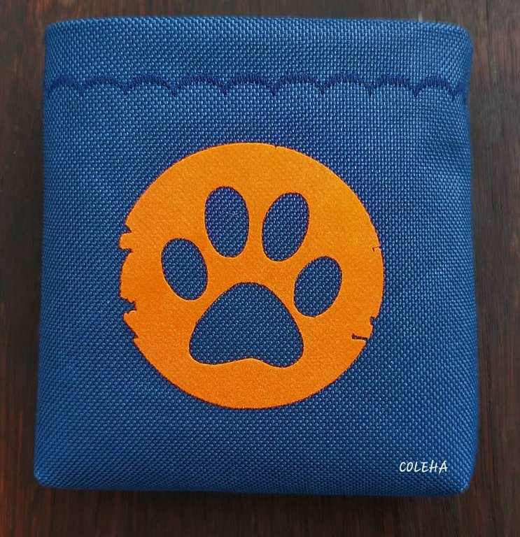 Taschentasche mit runder Pfote Gr. S - Adria-Blau / Orange